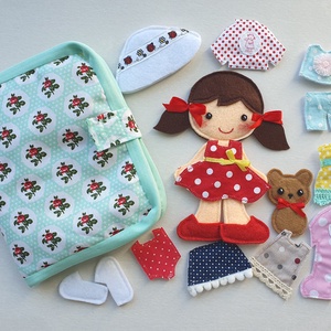 Pöttyös Panni öltöztetős baba kismacival és ruhákkal, Játék & Sport, Baba & babaház, Öltöztethető baba, Varrás, MESKA