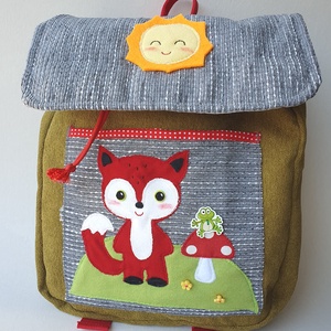 Kisrókás-gombás-napocskás hátizsák -AZONNAL VIHETŐ! - Meska.hu