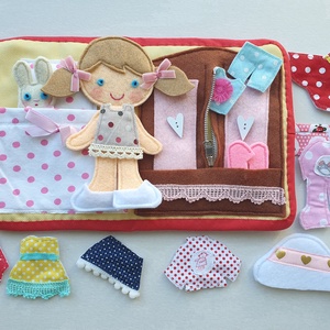 Pöttyös Panni öltöztetős baba kisnyuszival és ruhákkal- AZONNAL VIHETŐ! - játék & sport - baba & babaház - öltöztethető baba - Meska.hu