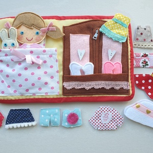 Pöttyös Panni öltöztetős baba kisnyuszival és ruhákkal- AZONNAL VIHETŐ! - játék & sport - baba & babaház - öltöztethető baba - Meska.hu