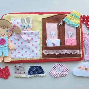 Pöttyös Panni öltöztetős baba kisnyuszival és ruhákkal- AZONNAL VIHETŐ! - játék & sport - baba & babaház - öltöztethető baba - Meska.hu