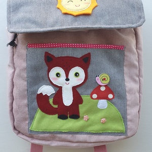 Kisrókás-gombás-napocskás hátizsák -AZONNAL VIHETŐ! - táska & tok - hátizsák - kishátizsák - Meska.hu