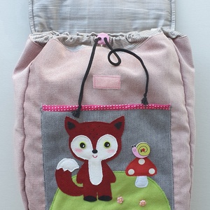 Kisrókás-gombás-napocskás hátizsák -AZONNAL VIHETŐ! - táska & tok - hátizsák - kishátizsák - Meska.hu