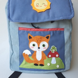 Kisrókás-gombás-napocskás hátizsák -AZONNAL VIHETŐ! - Meska.hu