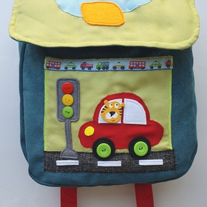 Piros autós-repülős-tigrises hátizsák -AZONNAL VIHETŐ!, Játék & Sport, Ovis felszerelés, Ovis hátizsák, Varrás, MESKA