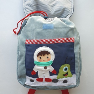 Űrhajós-űrlényes hátizsák -AZONNAL VIHETŐ! - táska & tok - hátizsák - kishátizsák - Meska.hu