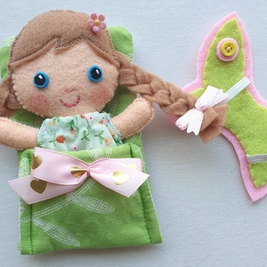 Apróságok szundizsákban- Zelda aprócska tündérlány levehető szárnyakkal(zöld) - játék & sport - baba & babaház - játékbaba, babakellék - Meska.hu