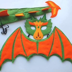 Sárkány farsangi jelmez szett (álarc+ farkinca+szárny) -AZONNAL VIHETŐ!!!! - otthon & életmód - dekoráció - halloween - halloweeni jelmez és kiegészítők - Meska.hu