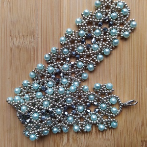 Kéktekla karkötő  - ékszer - karkötő - gyöngyös karkötő - Meska.hu