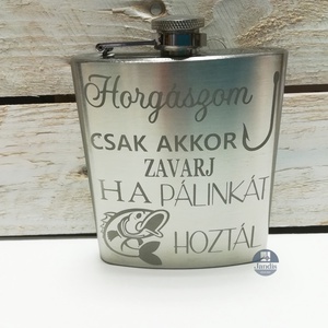 Flaska/fém flaska, Otthon & Életmód, Konyhafelszerelés, tálalás, Flaska, csatos üveg, Fotó, grafika, rajz, illusztráció, Gravírozás, pirográfia, MESKA