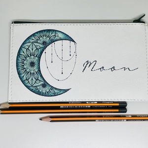 Tolltartó/sminkes tartó - moon, Otthon & Életmód, Papír, írószer, Tolltartó & Ceruzatekercs, Fotó, grafika, rajz, illusztráció, Varrás, MESKA