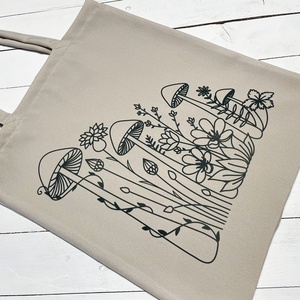 Bevásárló táska - Gomba mintával, Táska & Tok, Bevásárlás & Shopper táska, Shopper, textiltáska, szatyor, Fotó, grafika, rajz, illusztráció, Varrás, MESKA