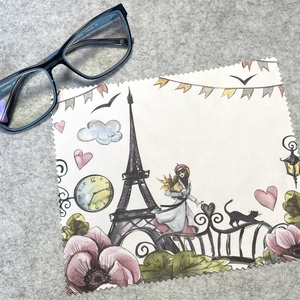 Optikai törlőkendő - Szemüvegtörlő - Párizsi hangulat, Táska & Tok, Pénztárca & Más tok, Szemüvegtok, Fotó, grafika, rajz, illusztráció, MESKA