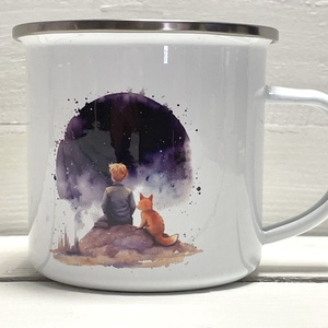 Kis herceg zománcozott fém bögre 3 dl, Otthon & Életmód, Konyhafelszerelés, tálalás, Tálalás, Bögre & Csésze, Fotó, grafika, rajz, illusztráció, MESKA