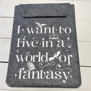 Filc könyvtok (World of Fantasy felirattal), Könyv & Zene, Könyvtok, Fotó, grafika, rajz, illusztráció, Varrás, MESKA