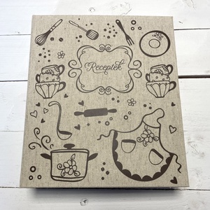 Receptes mappa  vintage hangulat bézs-barna vászonkötésben (A5) - Meska.hu