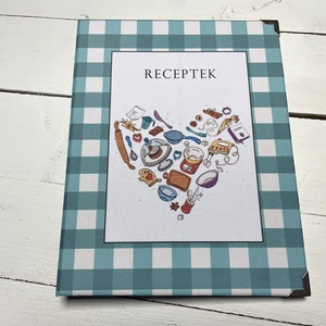 Kockás receptgyűjtő - Receptes könyv - Receptes mappa, Otthon & Életmód, Konyhafelszerelés, tálalás, Sütés, főzés, Receptfüzet, Fotó, grafika, rajz, illusztráció, Könyvkötés, MESKA