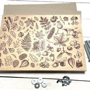 Virágprés/levélprés - őszi hangulatú mintával díszített - diy (csináld magad) - egységcsomag - Meska.hu