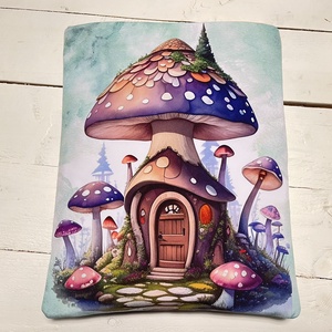 Gombamintás softshell könyvtok A5-ös könyvekhez, élénk színekkel, Otthon & Életmód, Papír, írószer, Jegyzetfüzet & Napló, Fotó, grafika, rajz, illusztráció, Varrás, MESKA