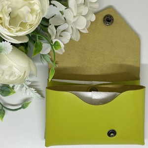 Valódi bőr zsebkendőtartó - sárgászöld - otthon & életmód - tárolás & rendszerezés - zsebkendőtartó - Meska.hu