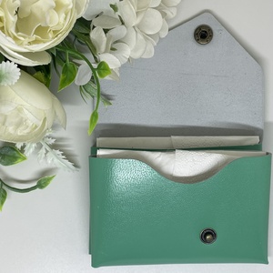 Valódi bőr zsebkendőtartó - türkizzöld - otthon & életmód - tárolás & rendszerezés - zsebkendőtartó - Meska.hu