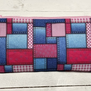 Patchwork mintás textil tolltartó - pipere - neszesszer - Meska.hu