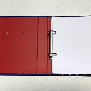 Receptes mappa � sötétkék alapon pöttyös - otthon & életmód - konyhafelszerelés, tálalás - sütés, főzés - receptfüzet - Meska.hu