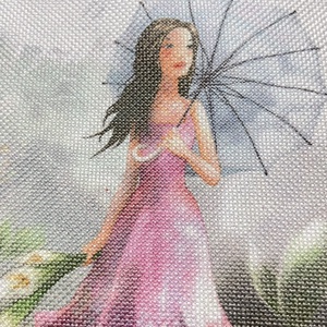 Lány ernyővel mintás neszesszer - akvarell hatású - neszesszer - pipere - táska & tok - neszesszer - Meska.hu