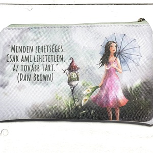 Lány ernyővel mintás neszesszer - akvarell hatású - neszesszer - pipere - Meska.hu