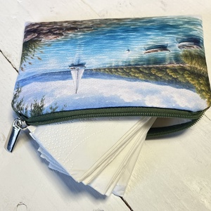 Balaton mintás zsebkendőtartó � festményszerű tájképpel - otthon & életmód - tárolás & rendszerezés - zsebkendőtartó - Meska.hu