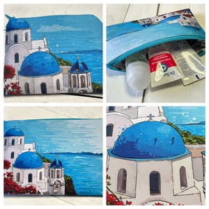 Santorini mintás kozmetikai szett � neszesszer és zsepitartó - táska & tok - neszesszer - Meska.hu