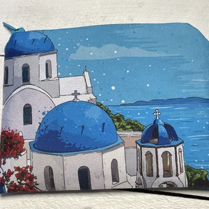 Santorini mintás zsepitartó - zsebkendőtartó, Táska & Tok, Neszesszer, Fotó, grafika, rajz, illusztráció, Varrás, MESKA