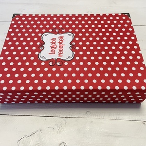 Piros pöttyös receptes mappa - A5 � Legjobb receptek - otthon & életmód - konyhafelszerelés, tálalás - sütés, főzés - receptfüzet - Meska.hu