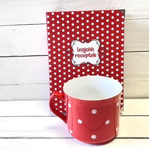 Piros pöttyös receptes mappa - A5 � Legjobb receptek - otthon & életmód - konyhafelszerelés, tálalás - sütés, főzés - receptfüzet - Meska.hu