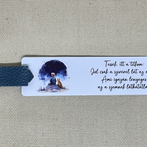 Motivációs fém könyvjelző - valódi bőr díszítéssel - Kis herceg, Könyv & Zene, Könyvjelző, Fotó, grafika, rajz, illusztráció, MESKA