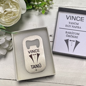 Tanúfelkérő ajándék - férfiaknak - fém sörnyitó, Esküvő, Meghívó & Kártya, Tanú felkérő, Fotó, grafika, rajz, illusztráció, Mindenmás, MESKA