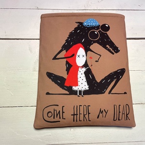 Piroska és a farkas - könyvtok - egyedi nyomtatással, Könyv & Zene, Könyvtok, Fotó, grafika, rajz, illusztráció, Varrás, MESKA