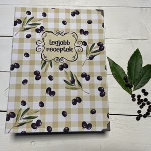 Receptes könyv - receptes mappa - olívabogyós - a családi recepteknek, Otthon & Életmód, Konyhafelszerelés, tálalás, Sütés, főzés, Receptfüzet, Fotó, grafika, rajz, illusztráció, Mindenmás, MESKA