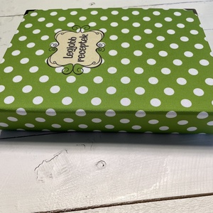 Receptes mappa - receptes könyv - lime - pöttyös - otthon & életmód - konyhafelszerelés, tálalás - sütés, főzés - receptfüzet - Meska.hu