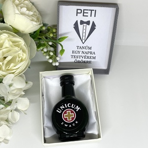 Mini Unicum - személyre szabva - tanúfelkérő ajándék díszdobozban - esküvő - meghívó & kártya - tanú felkérő - Meska.hu