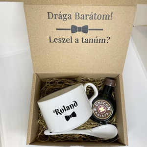Tanúfelkérő ajándék - férfiaknak - kávés - nyomtatott dobozban - Meska.hu