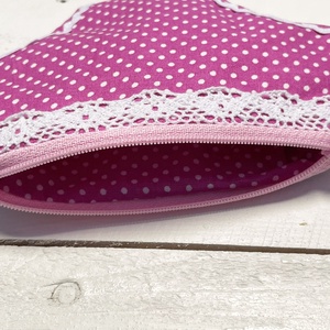 Bugyi neszesszer pink - pöttyös mintával � 16 � 12 cm - táska & tok - neszesszer - Meska.hu