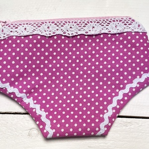 Bugyi neszesszer pink - pöttyös mintával � 16 � 12 cm - táska & tok - neszesszer - Meska.hu