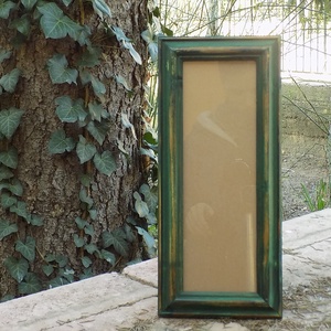 Képkeret-Fotókeret-10x29,7 cm-es képhez-Pácolt Zöld Habos-153, Otthon & Életmód, Dekoráció, Kép & Falikép, Képkeret, Famegmunkálás, MESKA
