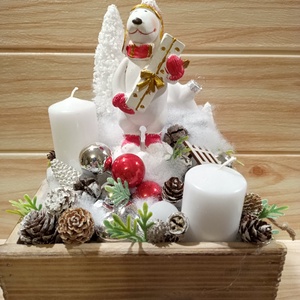 Karácsonyi asztaldísz jegesmaci - Meska.hu