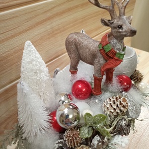 Karácsonyi asztaldísz szarvas figurával - karácsony - karácsonyi lakásdekoráció - Meska.hu