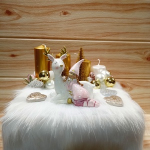 Kislány szarvasfigurával adventi asztaldísz - karácsony - Meska.hu