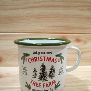 Bádog bögre zöld-feher - Meska.hu