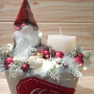 Manós karácsonyi asztaldísz fényfüzérrel - Meska.hu