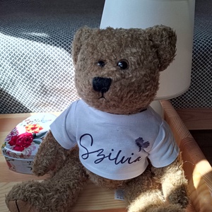 Retro plüss mackó névre szóló feliratos pólóban - játék & sport - plüssállat & játékfigura - maci - Meska.hu